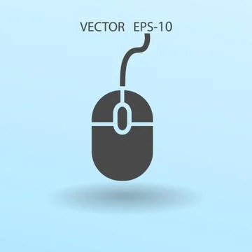 Flat icon of mouse. vector illustration Stock Illustration