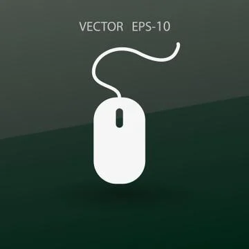 Flat icon of mouse. vector illustration Stock Illustration
