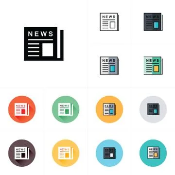 Flat icon of news Stock Illustration