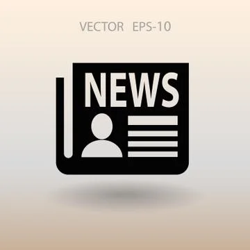 Flat  icon of news. vector illustration Stock Illustration