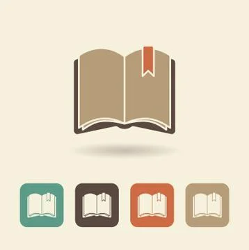 Flat icon of an open book. Vector logo Stock Illustration