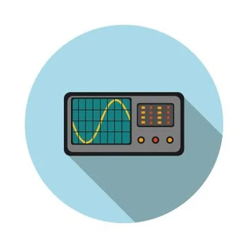 Flat icon oscilloscope Stock Illustration