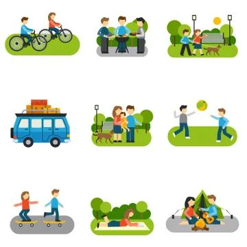 Flat Icon Outing Stock Illustration