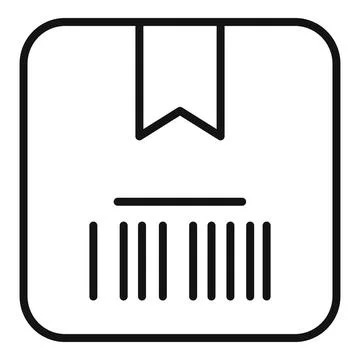 Flat icon of a package with barcode Illustrazione stock