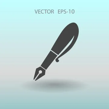 Flat  icon of pen. vector illustration Stock Illustration