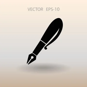 Flat  icon of pen. vector illustration Stock Illustration