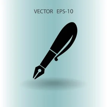 Flat  icon of pen. vector illustration Stock Illustration