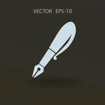 Flat  icon of pen. vector illustration Stock Illustration