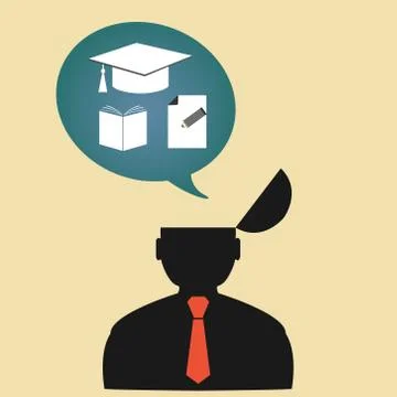 Flat icon person thinking about education eps Illustrazione stock