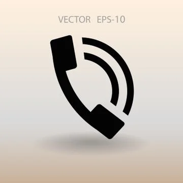 Flat icon of a phone. vector illustration Stock Illustration