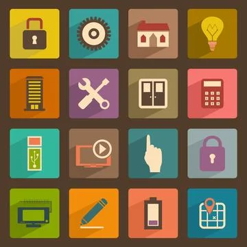 Flat icon Stock Photos