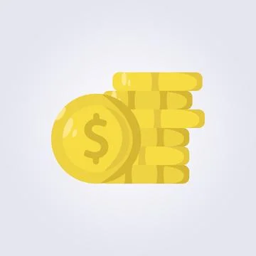 Flat icon of pile of dollar coin vector illustration design, stacks coin symb Stock Illustration