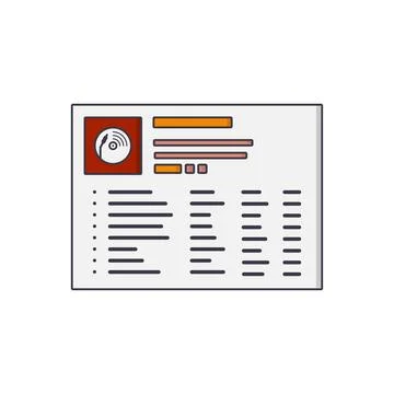 Flat icon playlist. Vector illustration. Stock Illustration