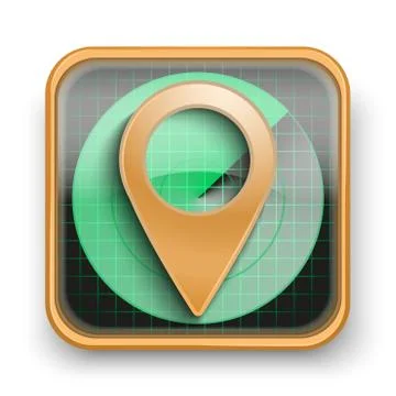 Flat icon pointer map marker 스톡 일러스트
