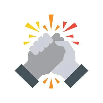 Flat icon of a power handshake representing business success Stock Illustration
