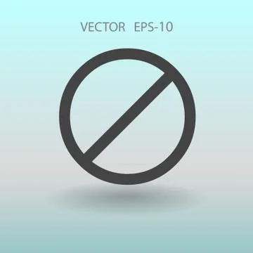 Flat icon of a prohibition. vector illustration Stock Illustration