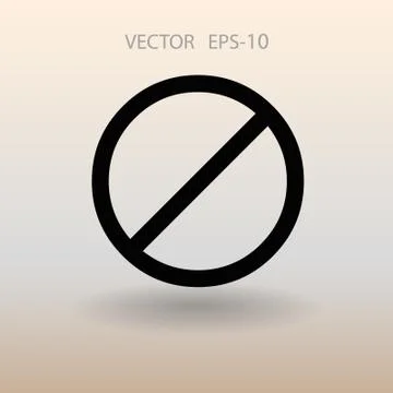 Flat icon of a prohibition. vector illustration Ilustração Stock