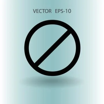 Flat icon of a prohibition. vector illustration Illustrazione stock