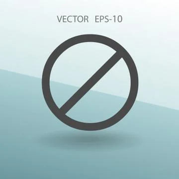 Flat icon of a prohibition. vector illustration Ilustração Stock