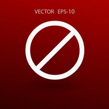 Flat icon of a prohibition. vector illustration Stock Illustration