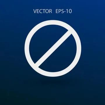 Flat icon of a prohibition. vector illustration Stock Illustration