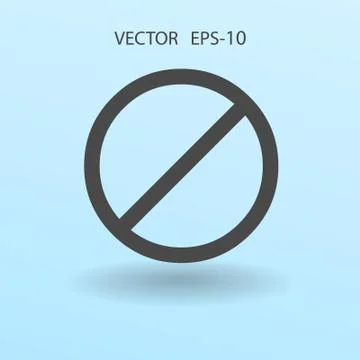 Flat icon of a prohibition. vector illustration Stock Illustration