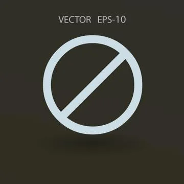 Flat icon of a prohibition. vector illustration Stock Illustration