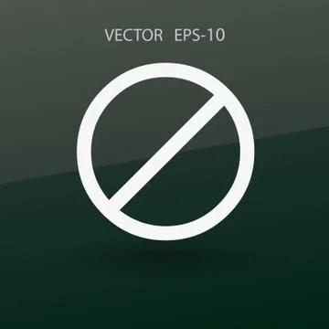 Flat icon of a prohibition. vector illustration Stock Illustration
