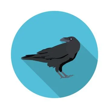 Flat icon Raven Stock Illustration