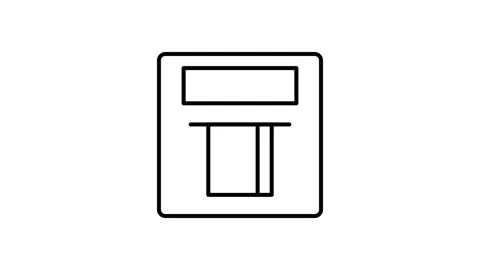 Flat icon of a red and yellow box, featuring a simple design with bold colors Stock Footage 332986263