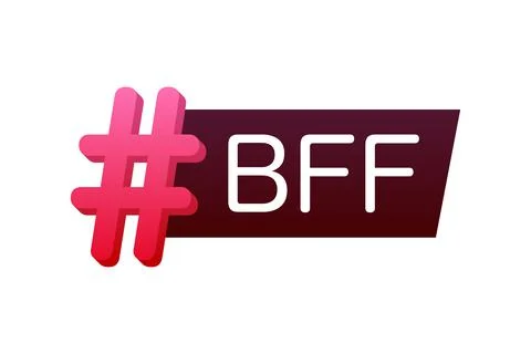 Flat icon with red bff for concept design. Vector design. Vector logo. Stock Illustration