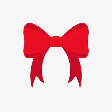 Flat icon red bow. Red ribbon. Vector illustration. Stock Illustration