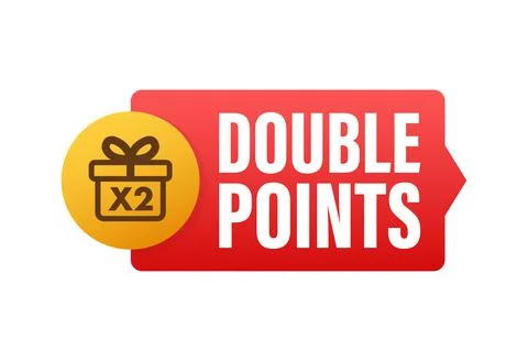 Flat icon with red double points for promotion design. Vector illustration Stock Illustration