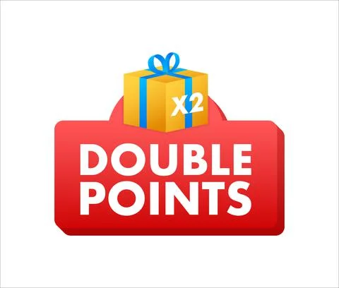 Flat icon with red double points for promotion design. Vector illustration Stock Illustration