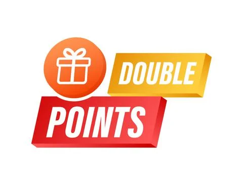 Flat icon with red double points for promotion design. Vector illustration Stock Illustration