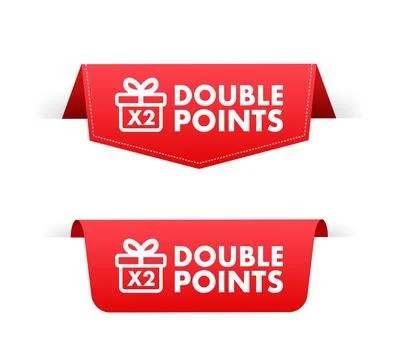 Flat icon with red double points for promotion design. Vector illustration Stock Illustration