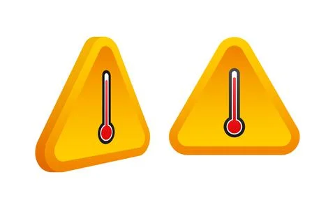 Flat icon with red high temperature. Flat blue icon. Fire, flame. Stock Illustration