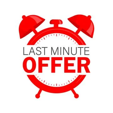 Flat icon with red limited offer for any purpose. Last chance sale. Flat concept Stock Illustration