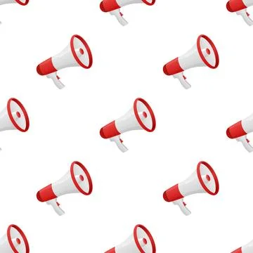 Flat icon with red megaphone pattern for concept design. Vector illustration イラスト素材