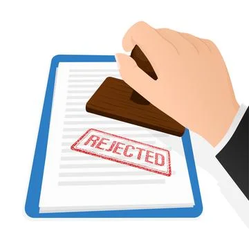 Flat icon with rejected stamp hand for paper design. Business concept. Vector イラスト素材