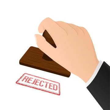 Flat icon with rejected stamp hand for paper design. Business concept. Vector イラスト素材