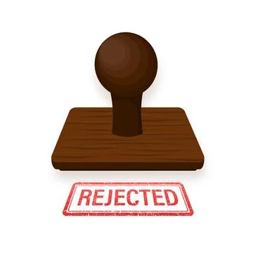 Flat icon with rejected stamp hand for paper design. Business concept. Vector 스톡 일러스트