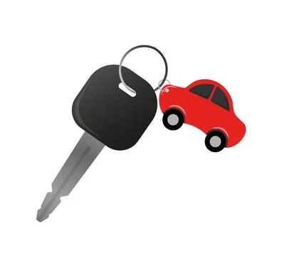 Flat icon with rent car key for banner design. Isolated flat vector illustration Stock Illustration