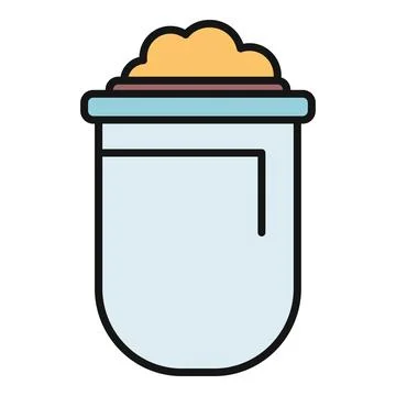 Flat icon representing laboratory test tube with powder Stock Illustration