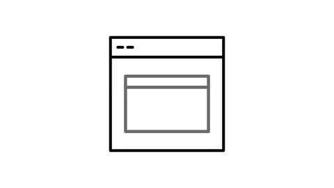Flat icon representing a web page, featuring a simple design with a blank c.. Stock Footage 333550463