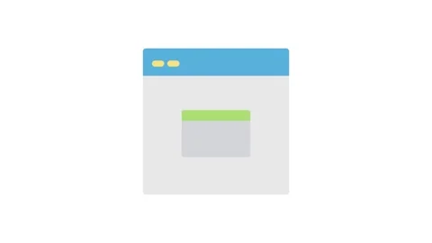 Flat icon representing a web page, featuring a simple design with a blank c.. Stock Footage 333550575