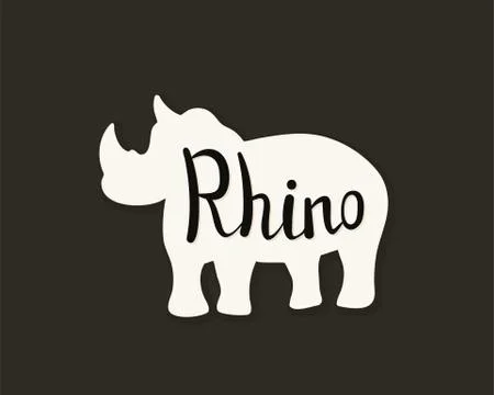 Flat icon of a rhino. Stock Illustration