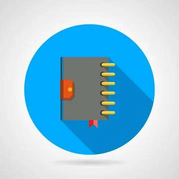 Flat icon for ring organizer Flat circle blue vector icon with colorful no... Stock Photos