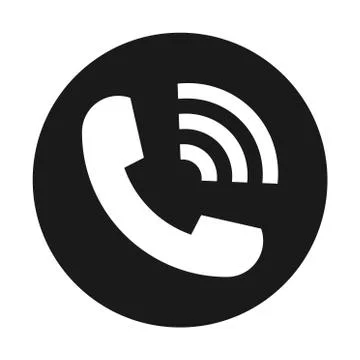 Flat icon ringing phone isolated on white background. Vector illustration Stock Illustration