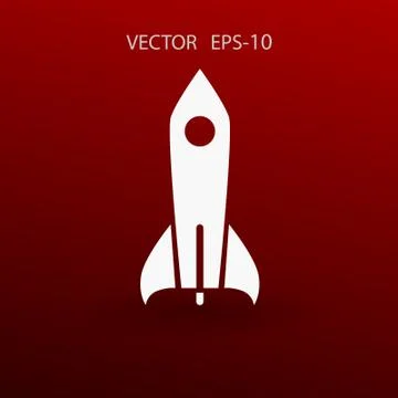 Flat  icon of rocket. vector illustration Stock Illustration